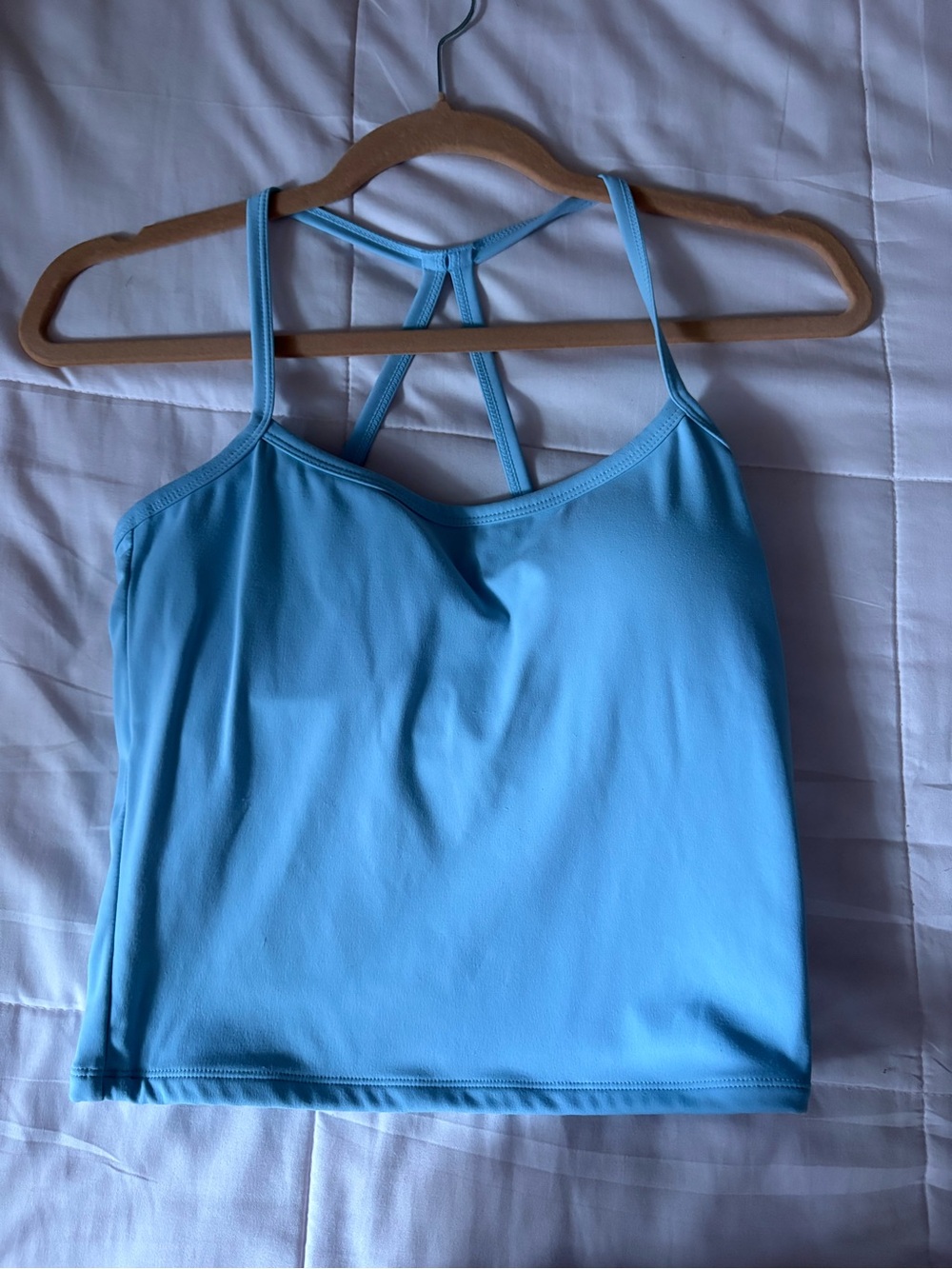 Sky Blue Strappy Crop Tank
